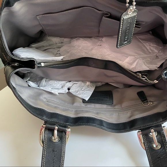 Authentic Coach Soho pleated leather shoulder tote bag xl in black - Picture 10 of 14